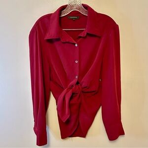 Olivaceous Vibrant Red Button-Down Shirt